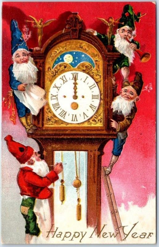 Image result for gnome  postcard clock