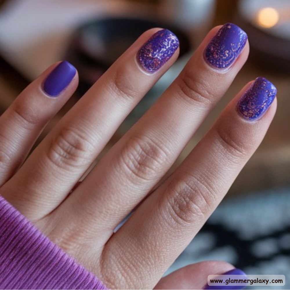 Dark Fall Nails having Royal Purple
