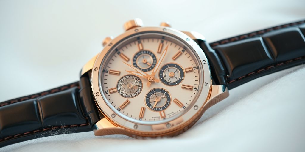 Elegant luxury watch highlighting craftsmanship and sophistication.