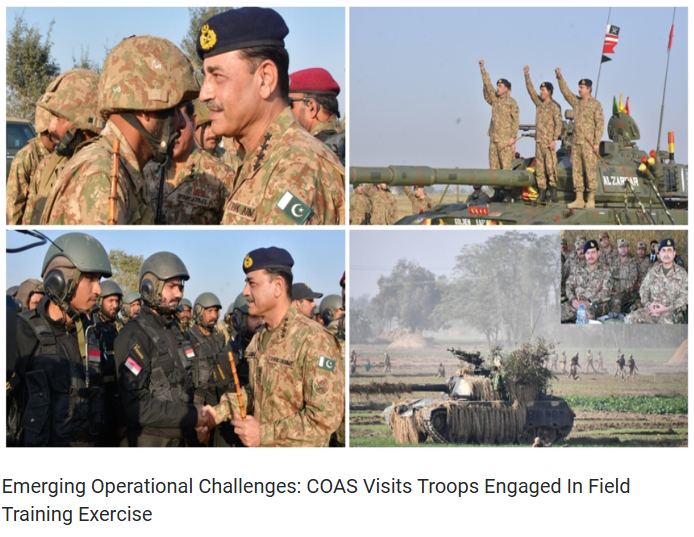 Pakistani Army Chief’s Field Training Visit