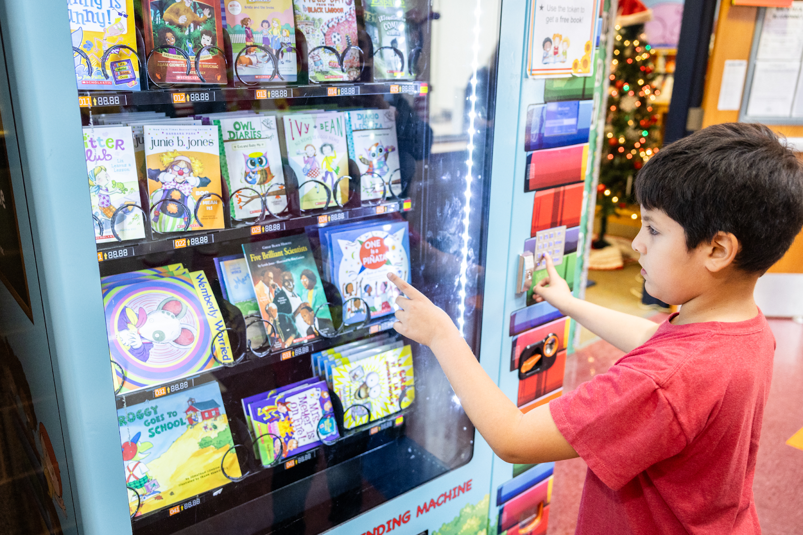 Bluebonnet Elementary School book vending machine