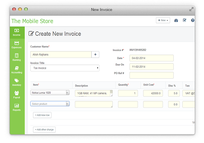 ProfitBooks Billing Options