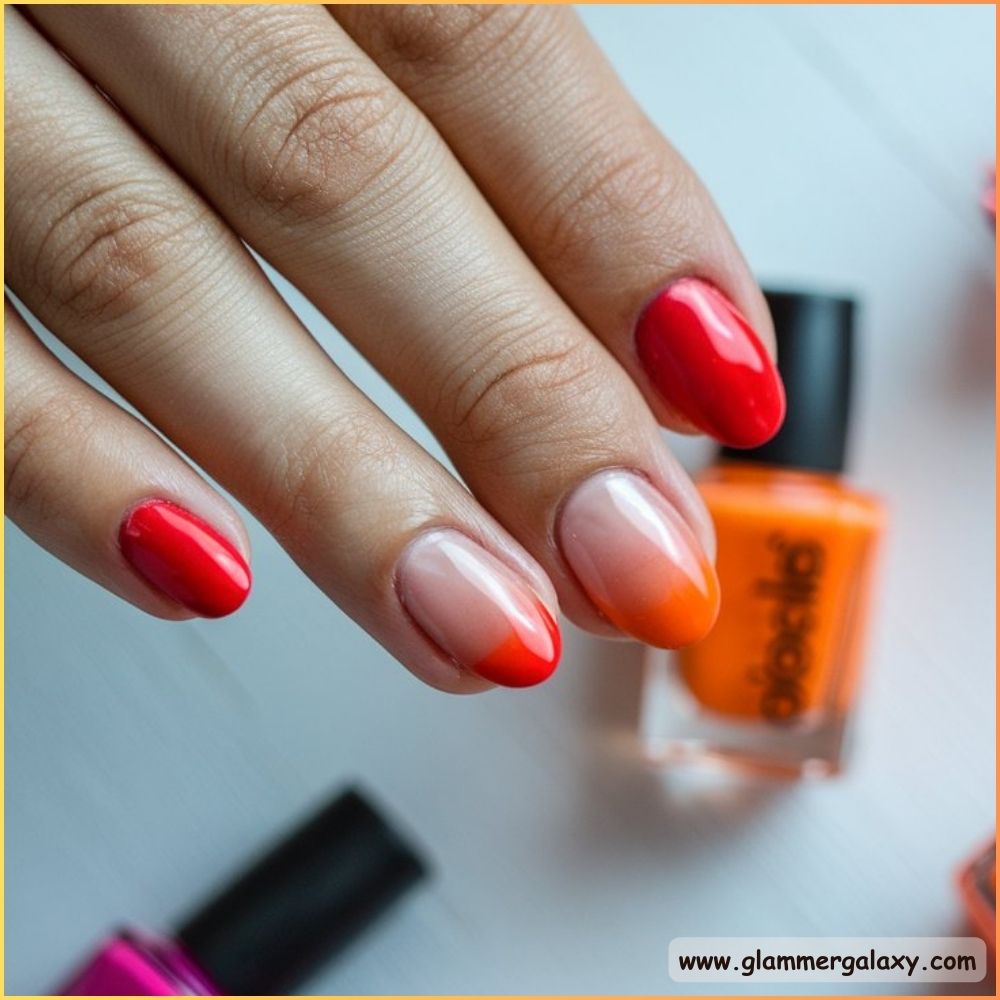 Red Summer Nails having Refreshing Spritz