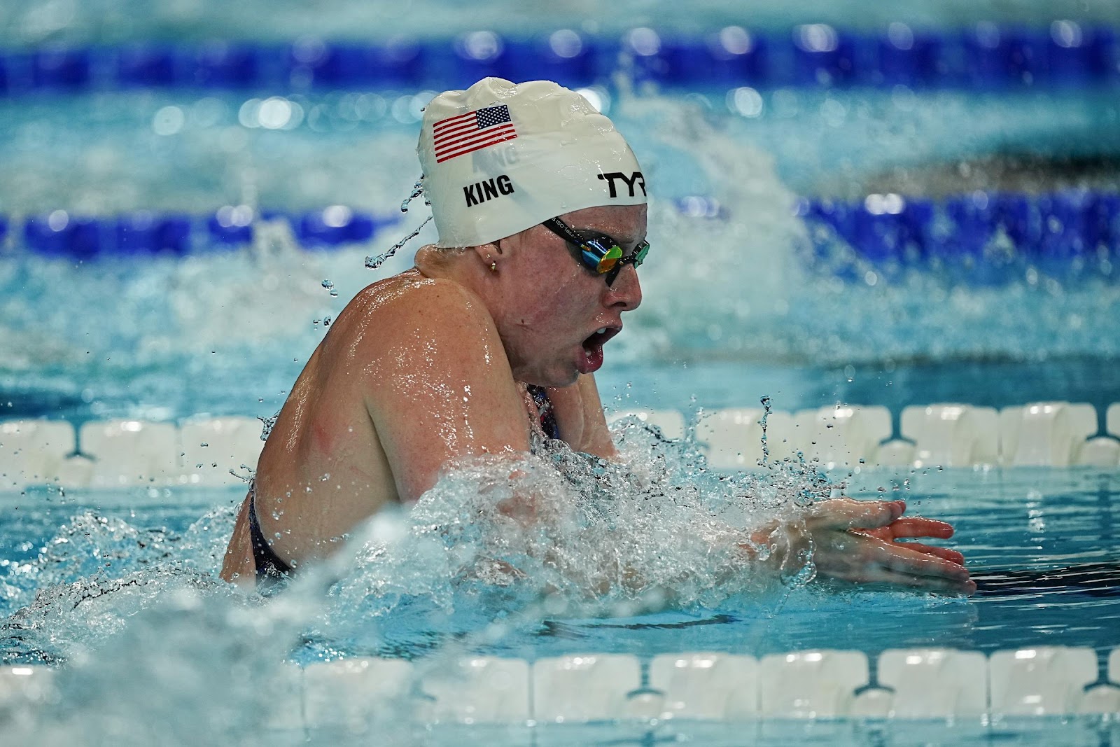 Lilly King taking part in the 200 m breaststroke, women, heats, in Paris, France, on July 31, 2024. | Source: Getty Images