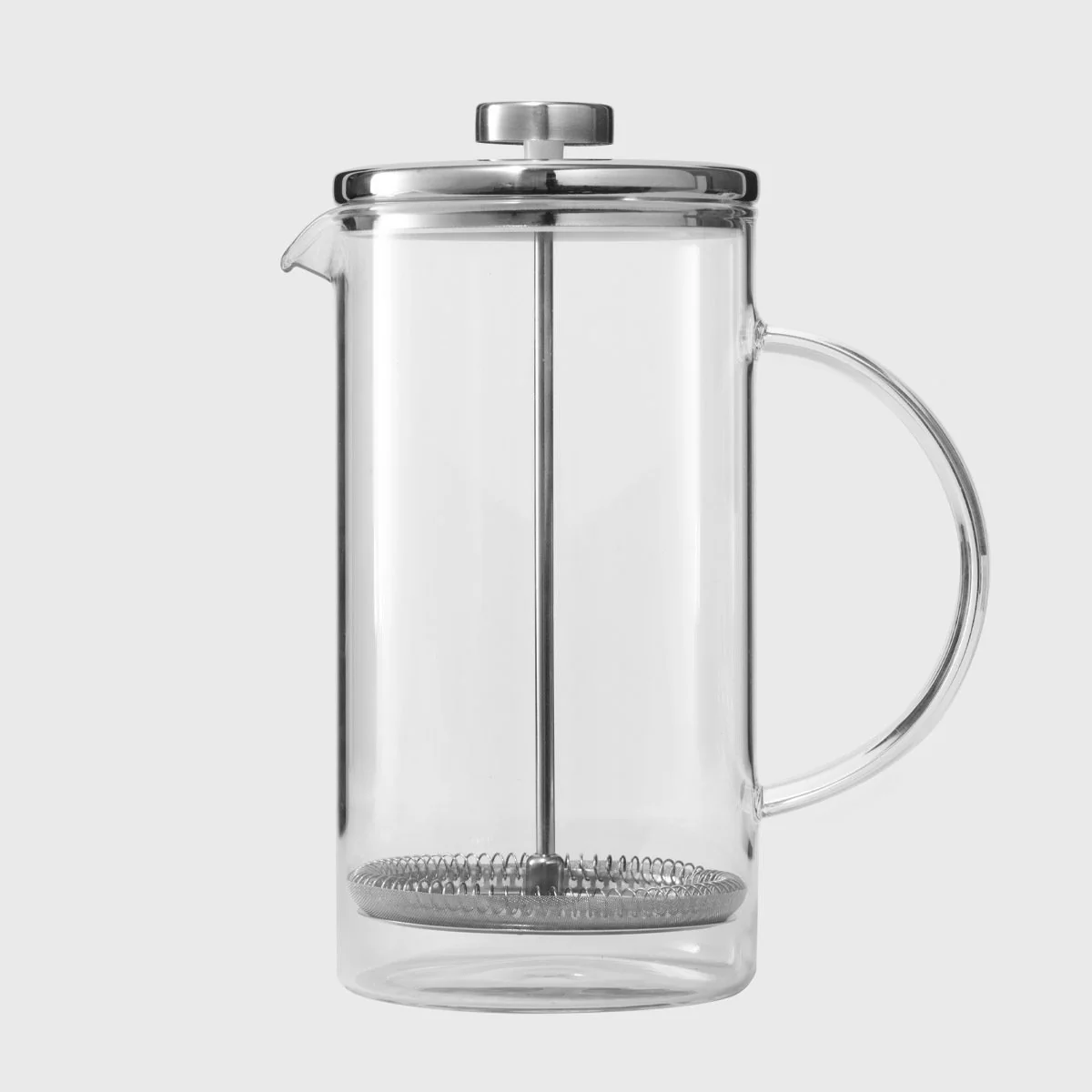 Public Goods French press: lead-free, borosilicate glass, and dishwasher safe.
