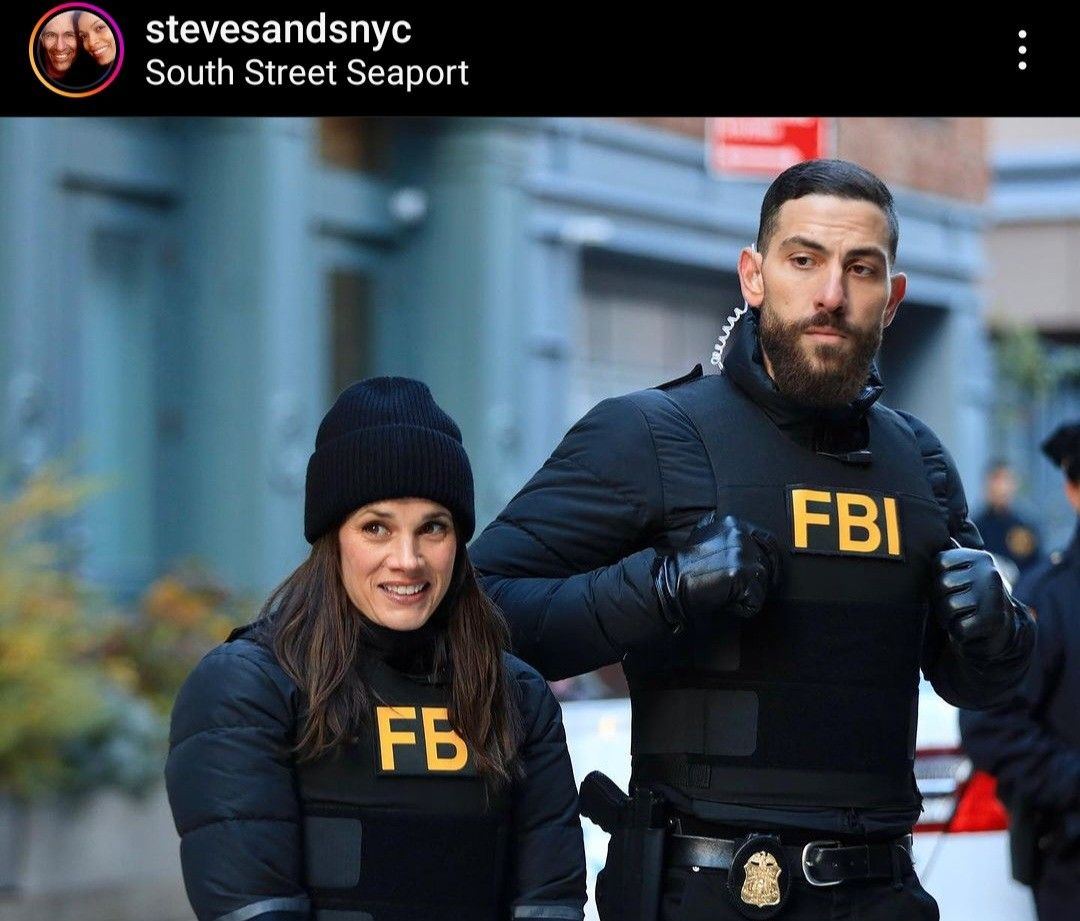 May be an image of 3 people, beard and text that says 'stevesandsnyc South Street Seaport FBI'