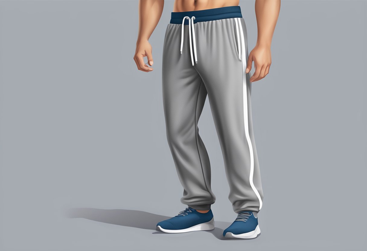 A cozy pair of sweatpants made of soft, stretchy fabric, with an elastic waistband and drawstring for comfort