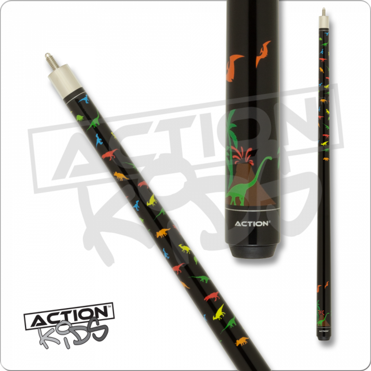 Action Junior Cue with dinosaur inlay.