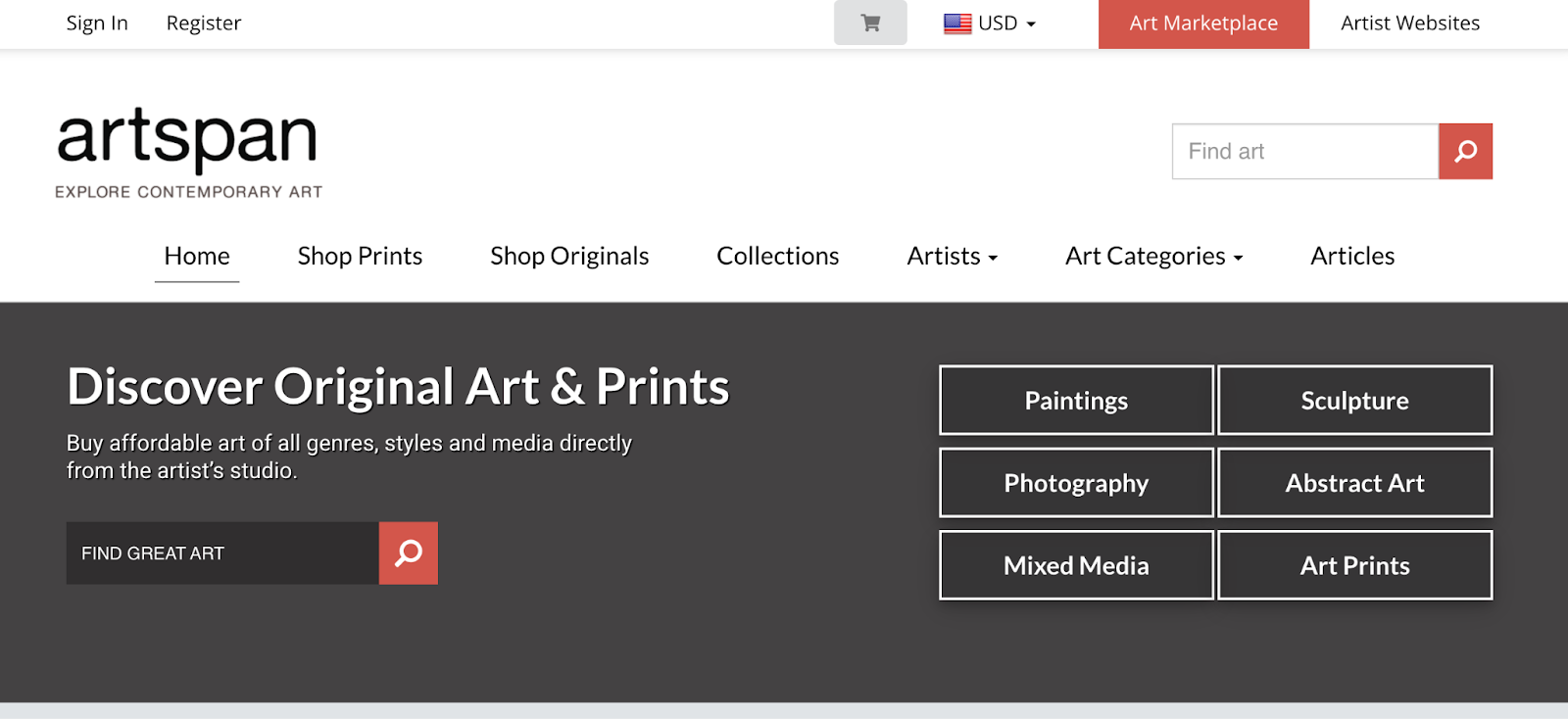 artspan websites like etsy