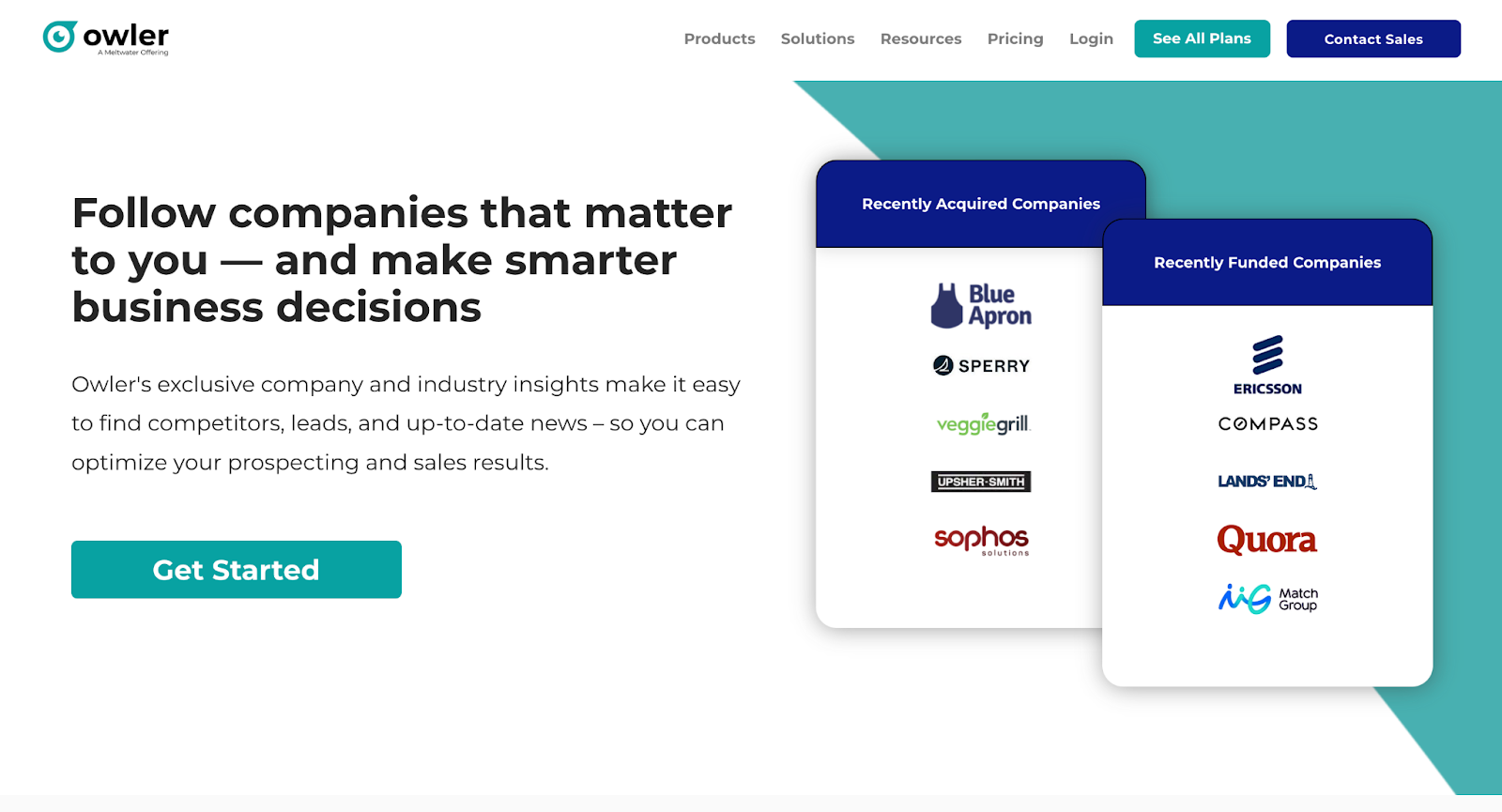 Owler Landing Page