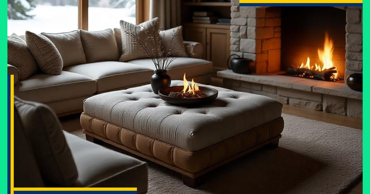 Square coffee table u stilu otomana su mekani, udobni i višenamjenski – mogu poslužiti kao oslonac za noge ili dodatno sjedište. Dovoljno je staviti poslužavnik na vrh za stabilnost.