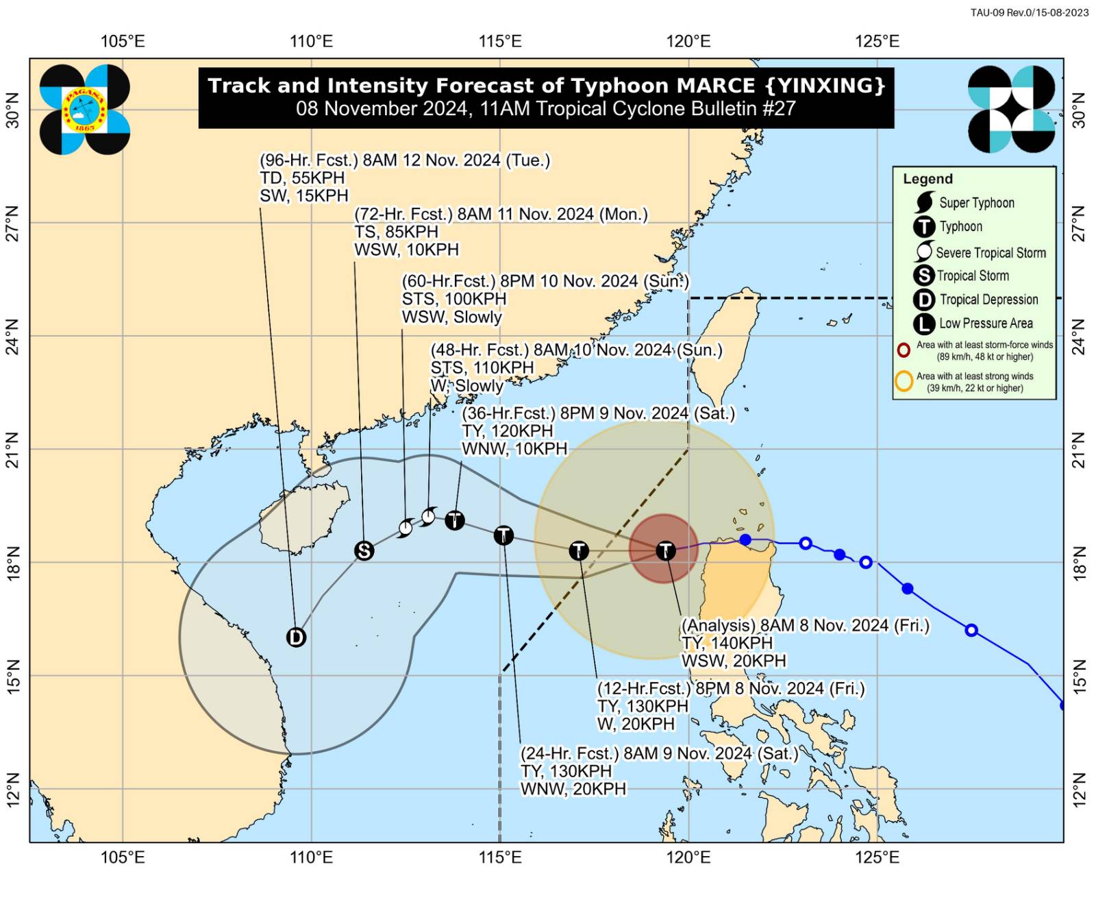 (Track of Marce courtesy of Pagasa)