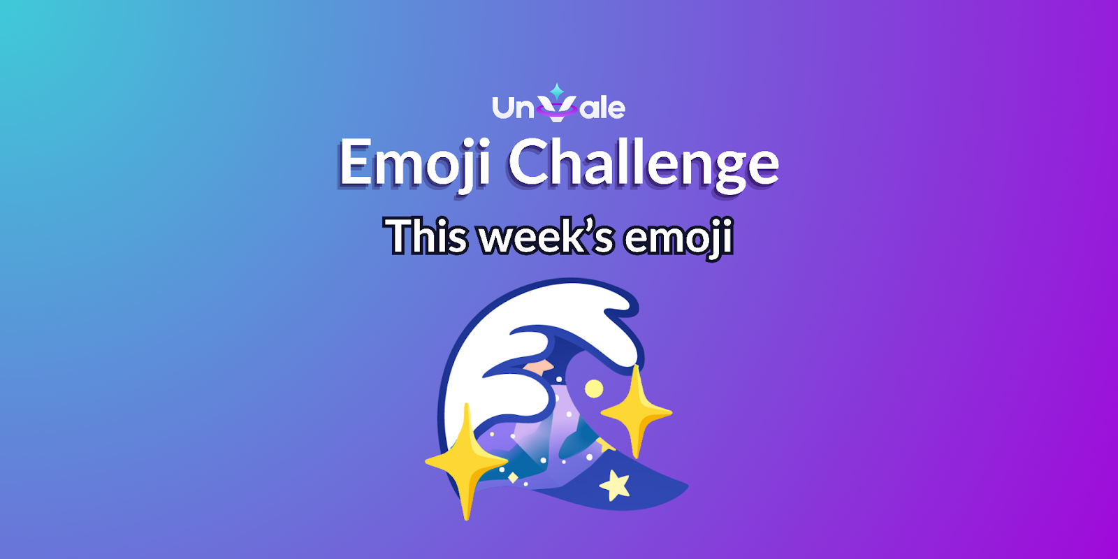 Emoji challenge: an ocean wave of a starry sky with sparkles.