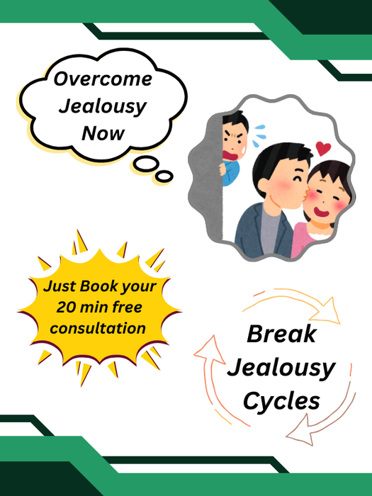 Overcome jealousy now with Click2Pro therapy. Book a free 20-minute consultation to break jealousy cycles.