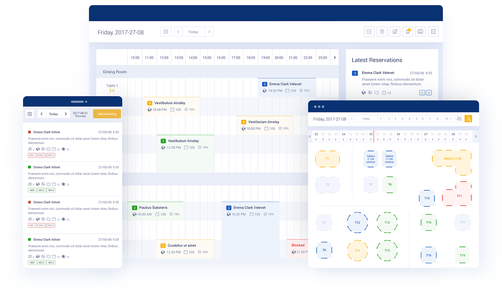 Tablein dashboard