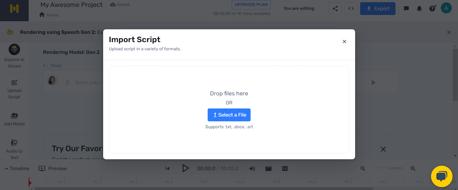 Import your script