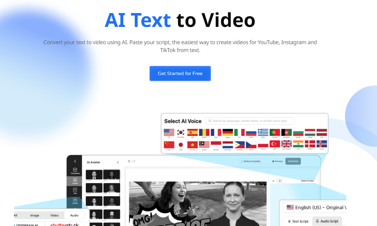 DeepBrain AI Text to Video: Download Free with No Watermark