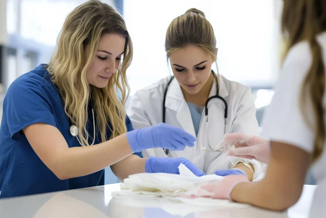 midwife's preforming check up