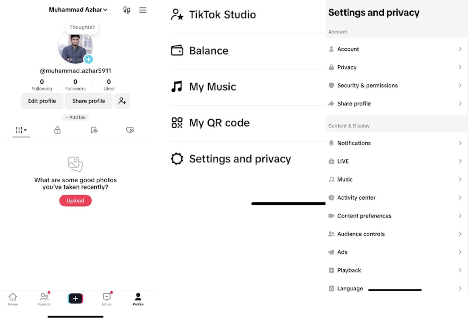 Account setup process