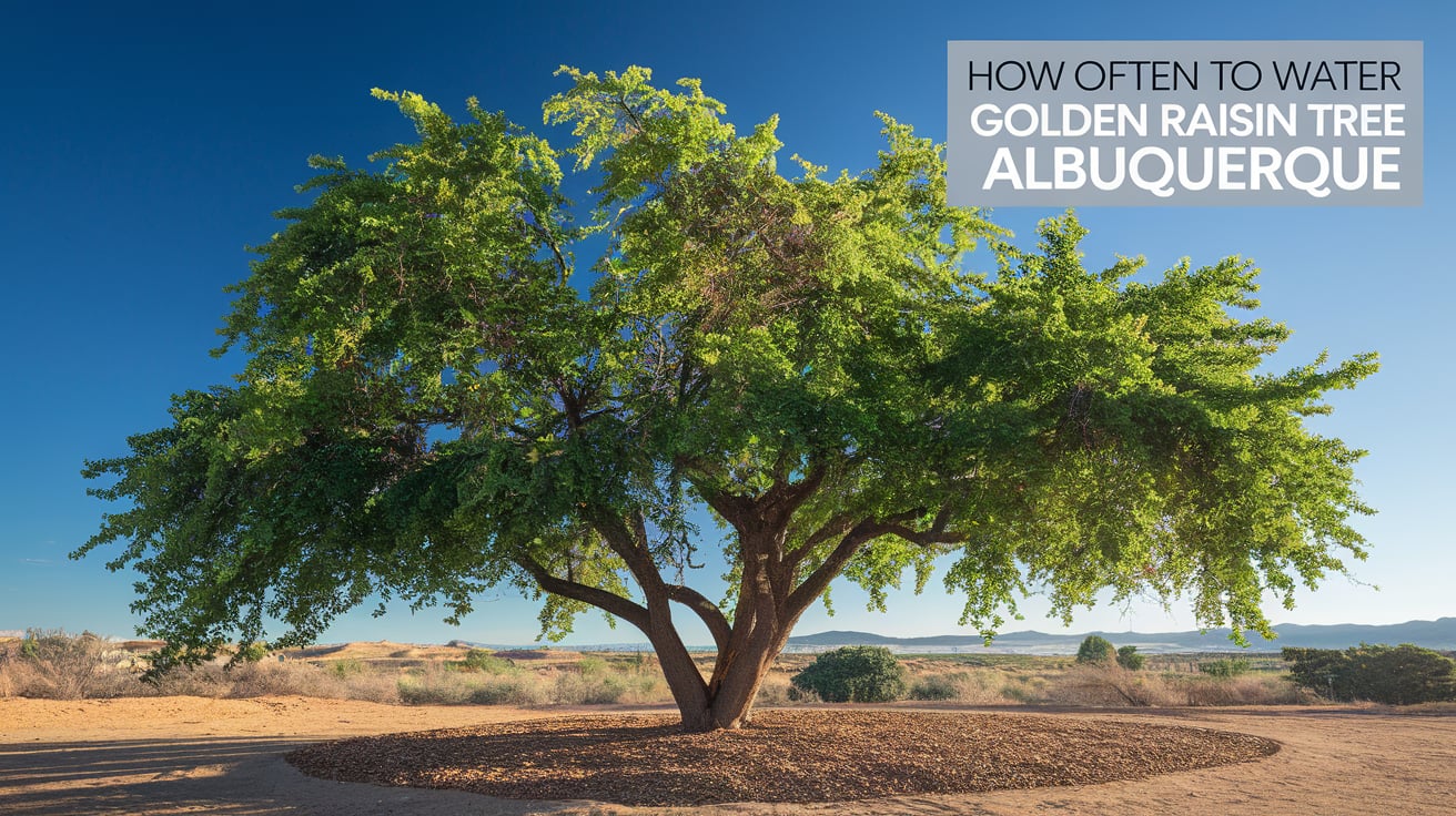 how often to water golden raisin trees Albuquerque