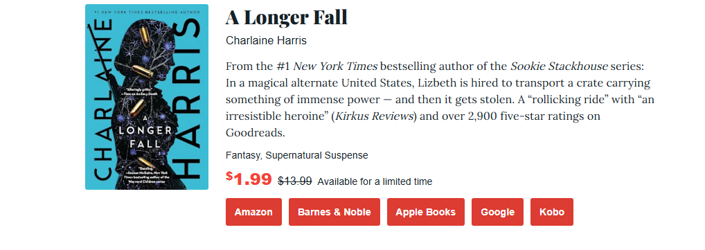 a screenshot of a longer fall book an epic fantasy deal on bookhub