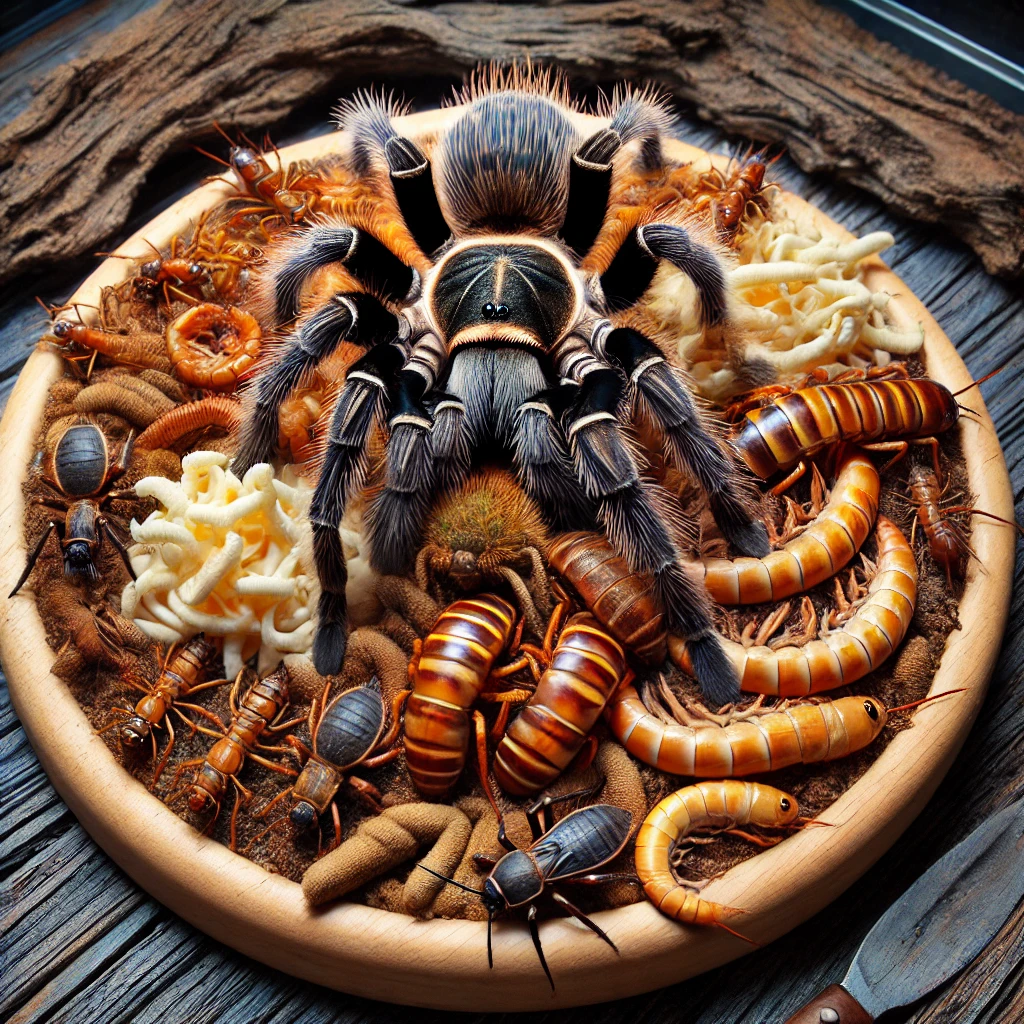Tarantula feeding