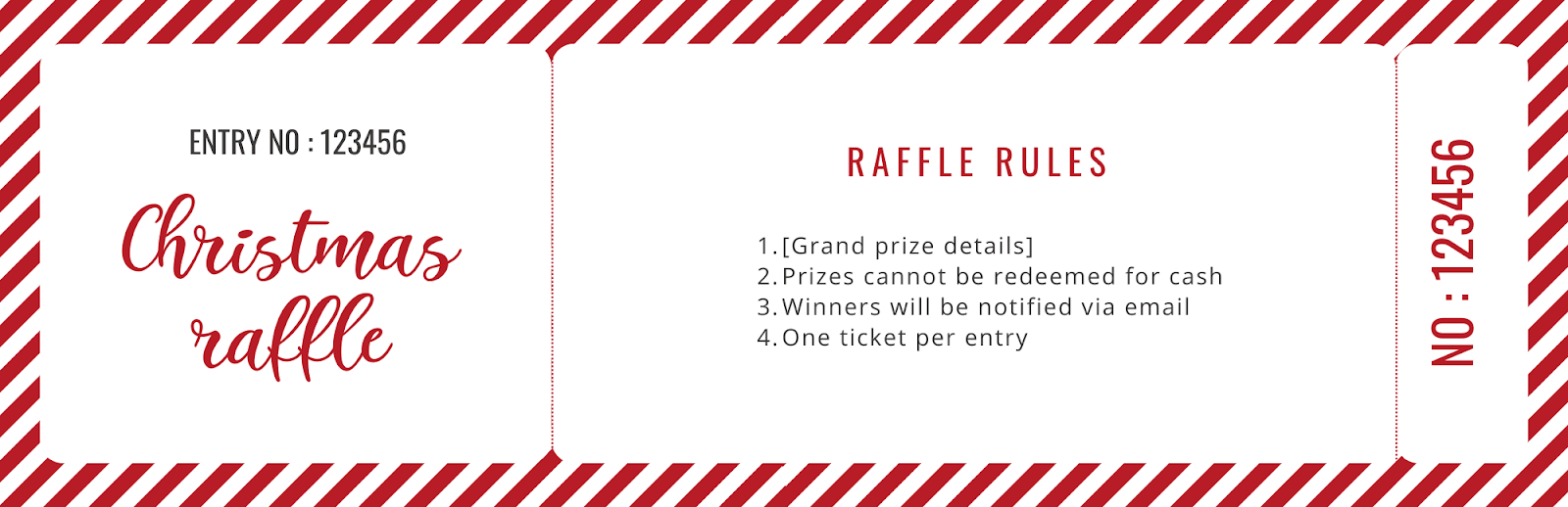 Winter Holiday Raffle Ticket Back