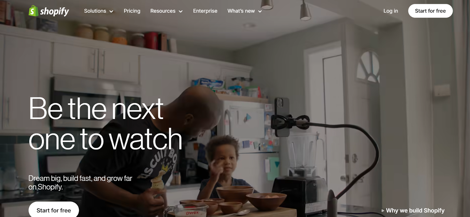 Shopify home page describing its major features
