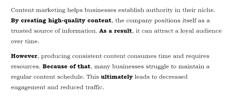 Checking for smooth transitions — Revised two-paragraph sample