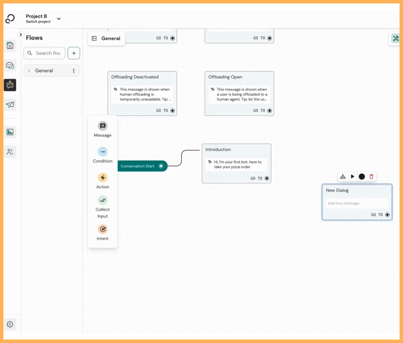 Sinch engage chatbot service dashboard