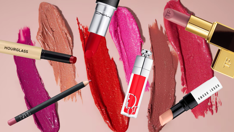 A group of lipsticks and pencilsDescription automatically generated