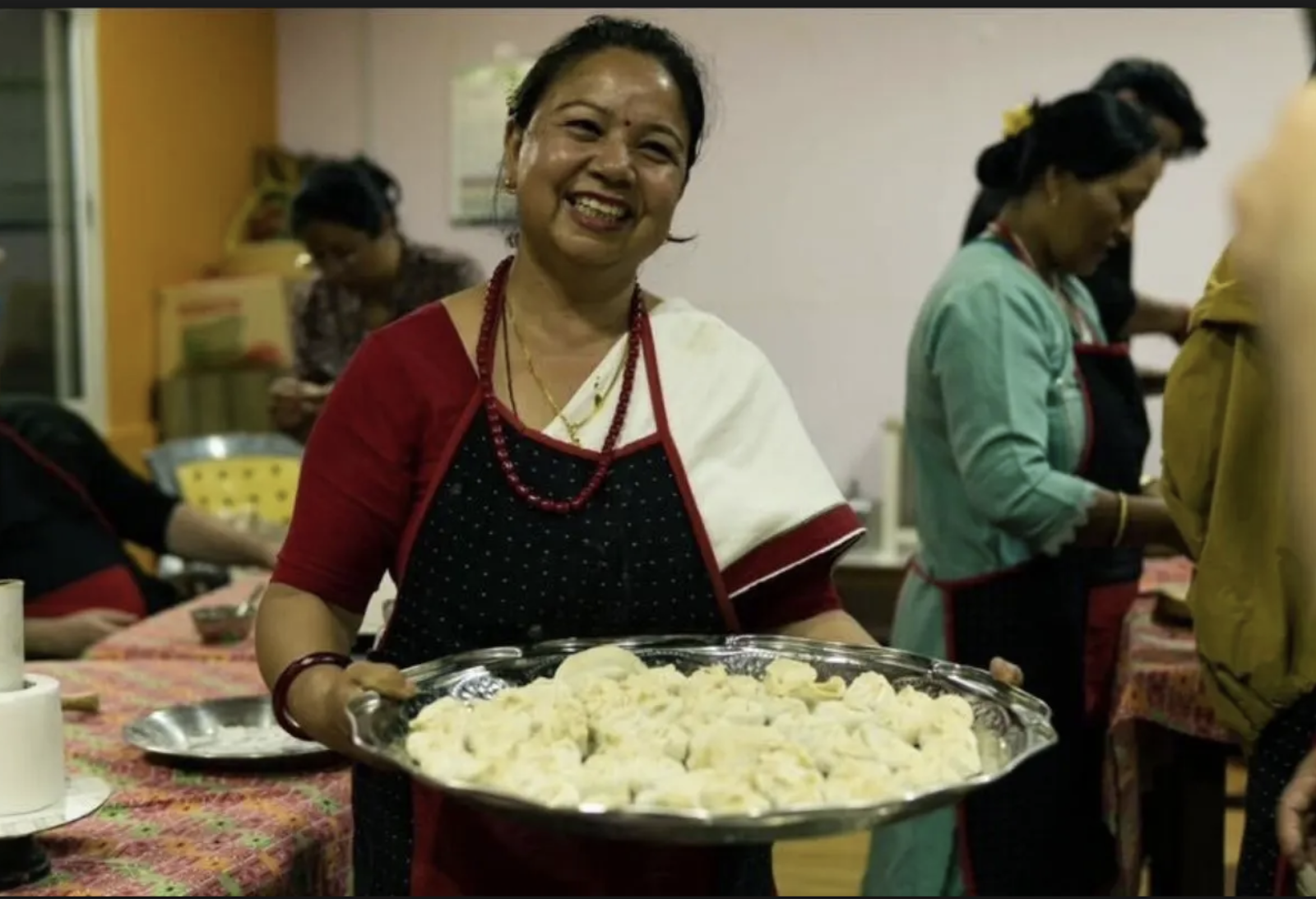 momo-making Nepalese dumplings in Kirtipur Nepal