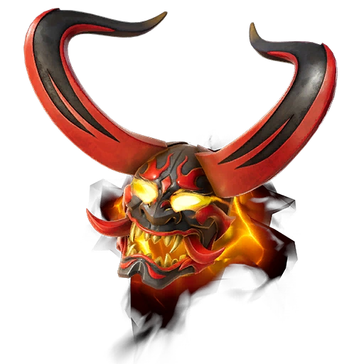 A red and black mask with horns

Description automatically generated