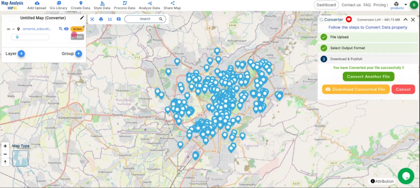 Convert MAPINFO TO XLSX Online