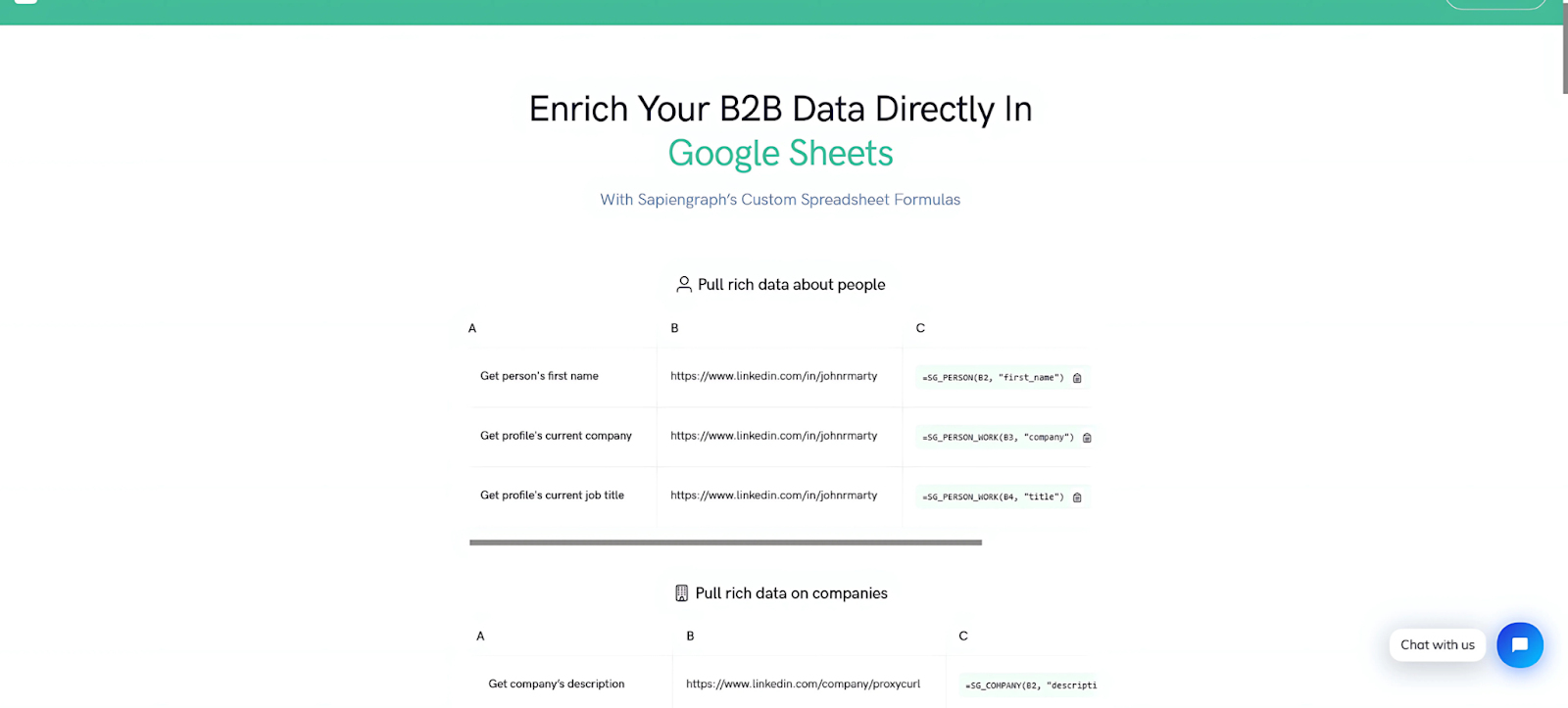 Sapiengraph’s Data Enrichment Tool