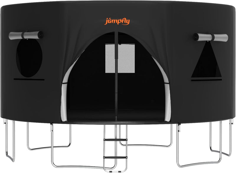 Children playing inside a trampoline tent