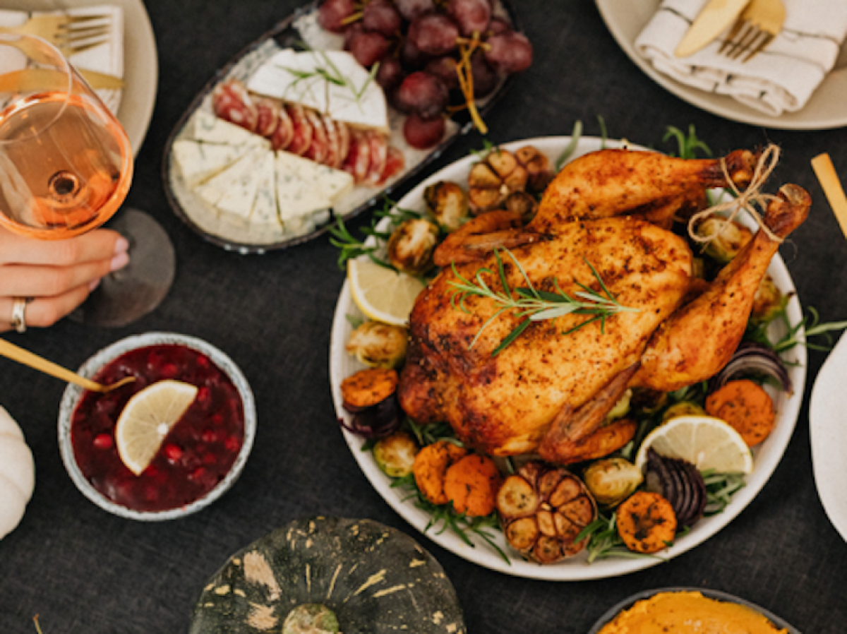 A table covered in Thanksgiving favourites