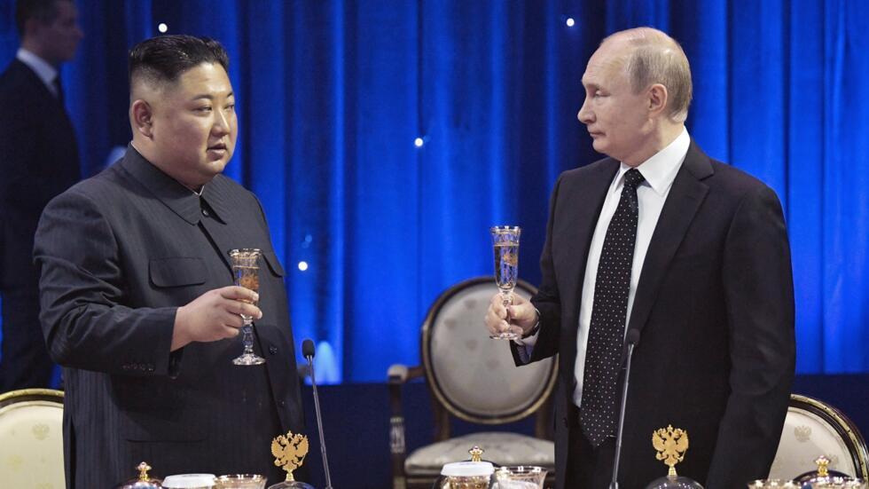 朝鲜最高领导人金正恩与俄罗斯总统普京资料图片