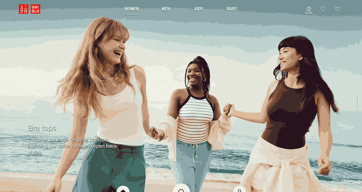 A screenshot of Uniqlo homepage as one of the fashion brands looking for influencers