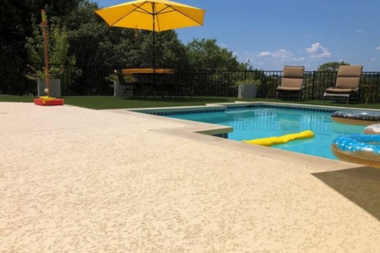 the complete guide to pool decks textured concrete finish with outdoor furniture custom built michigan