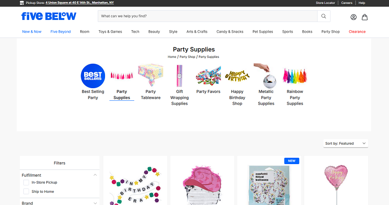 Five Below site