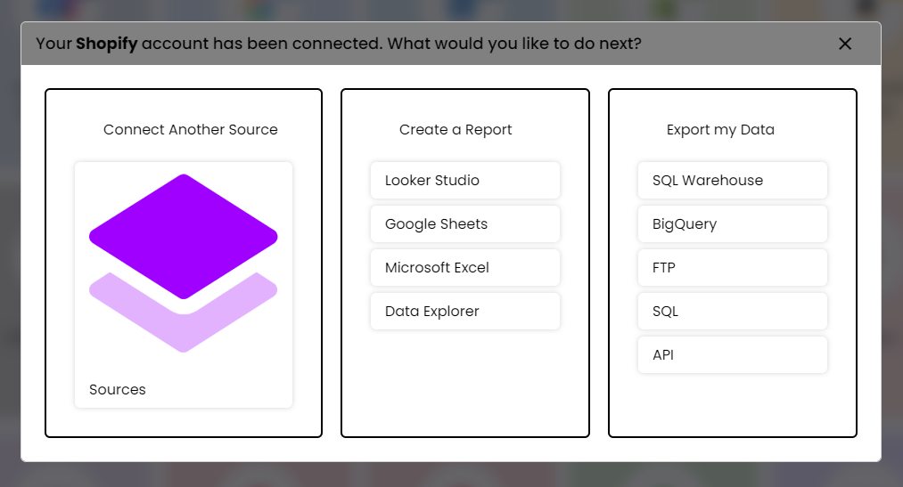 Google Looker Studio Report Creation Interface.