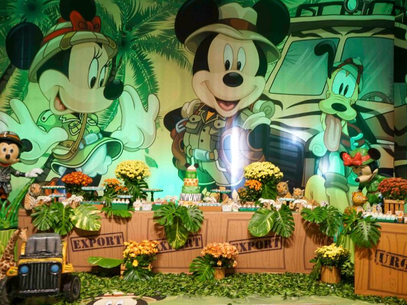 festa mickey safari luxo paleta de cores