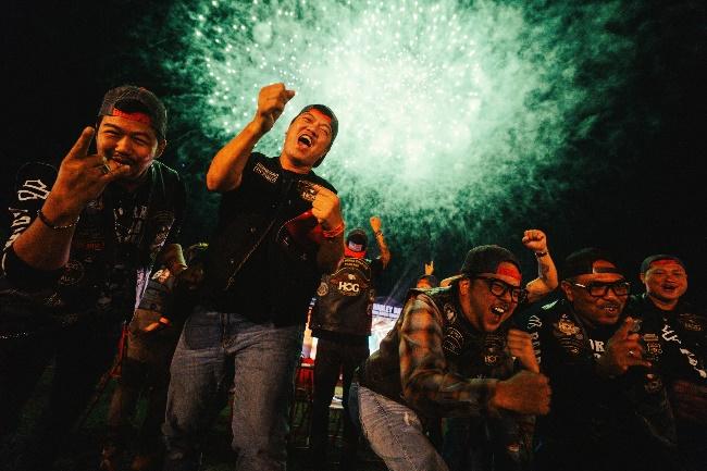 May be an image of 5 people, fireworks and crowd