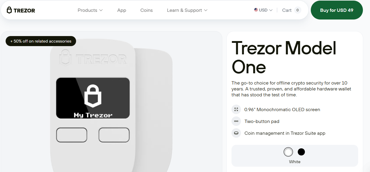 Trezor model one interface