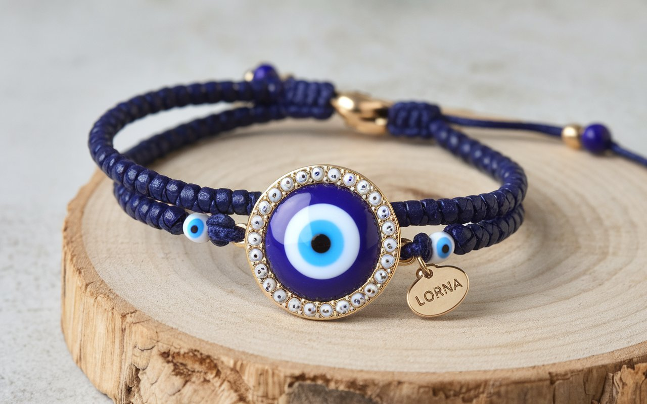 Evil Eye Bracelet Signed Lorna