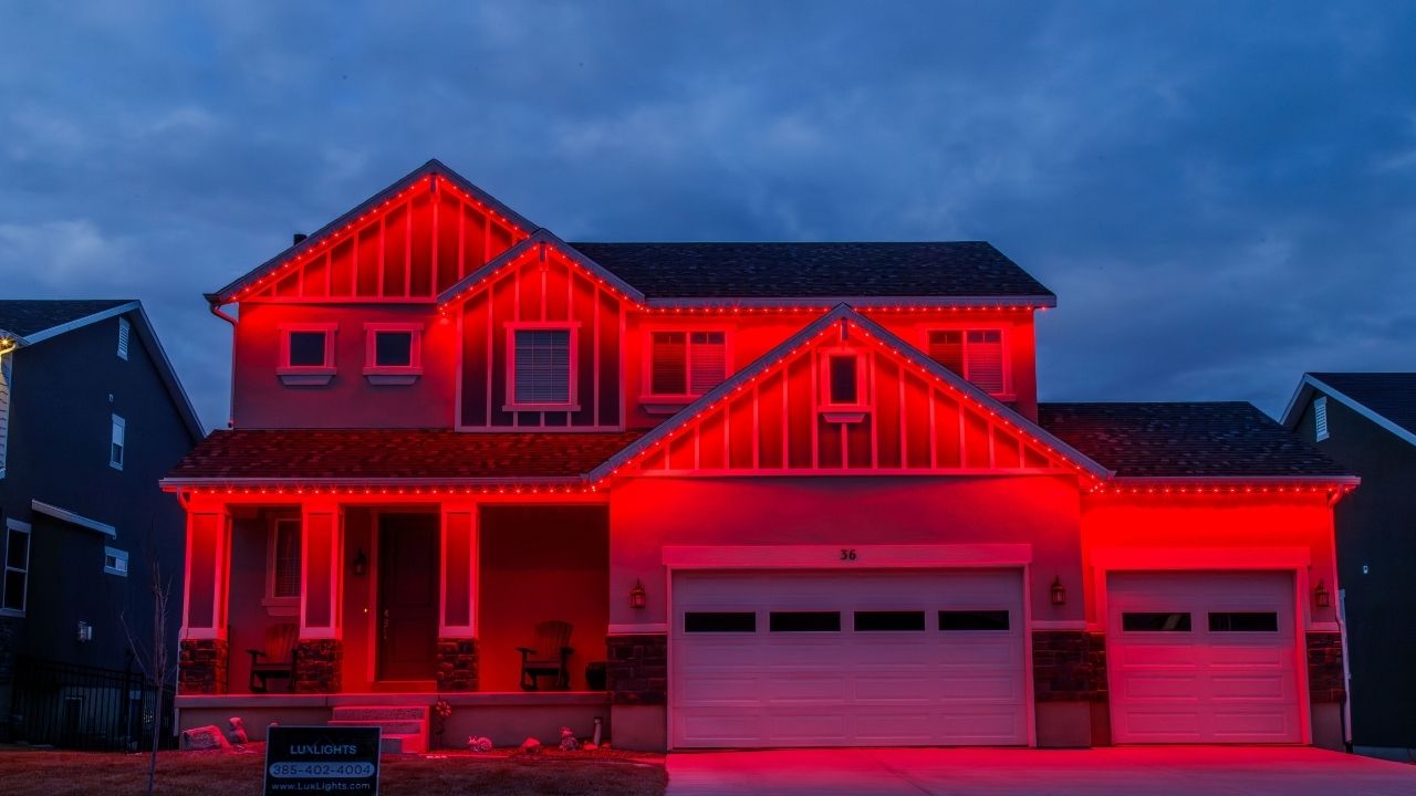 red permanent Christmas lights