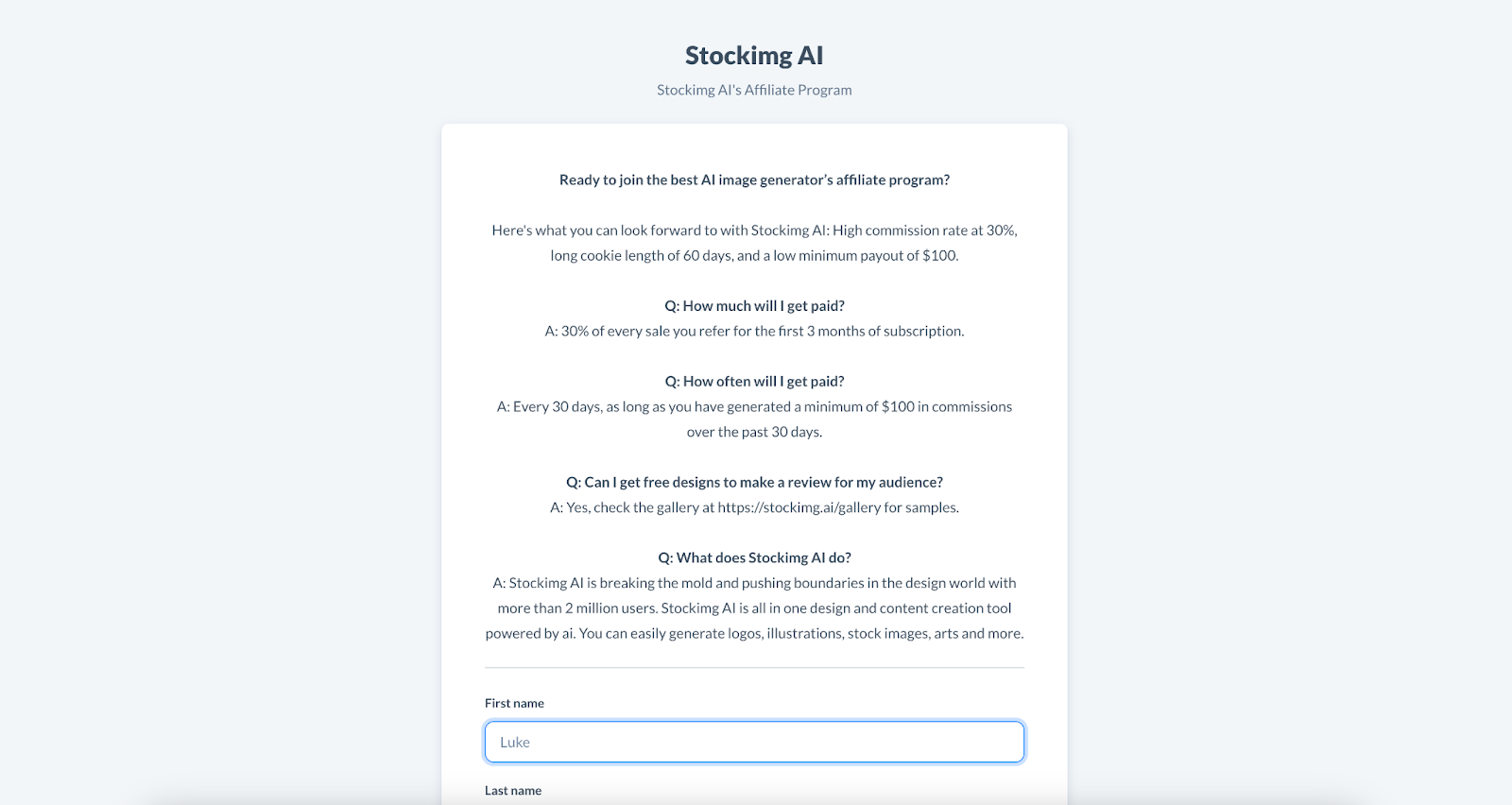 Stockimg AI affiliate program