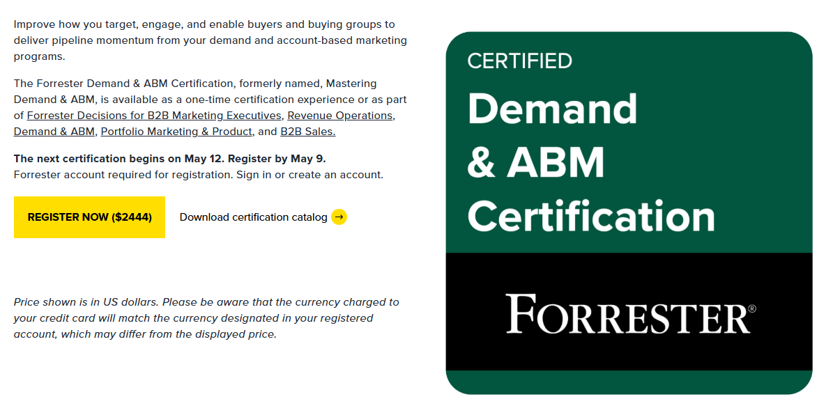 Demand & ABM (Forrester landing page)