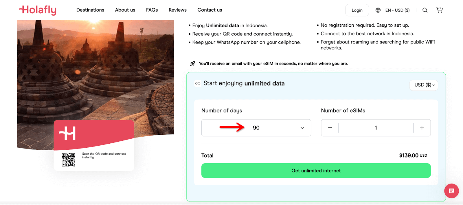 Holafly Indonesia eSIM Ilimitado 90 Días